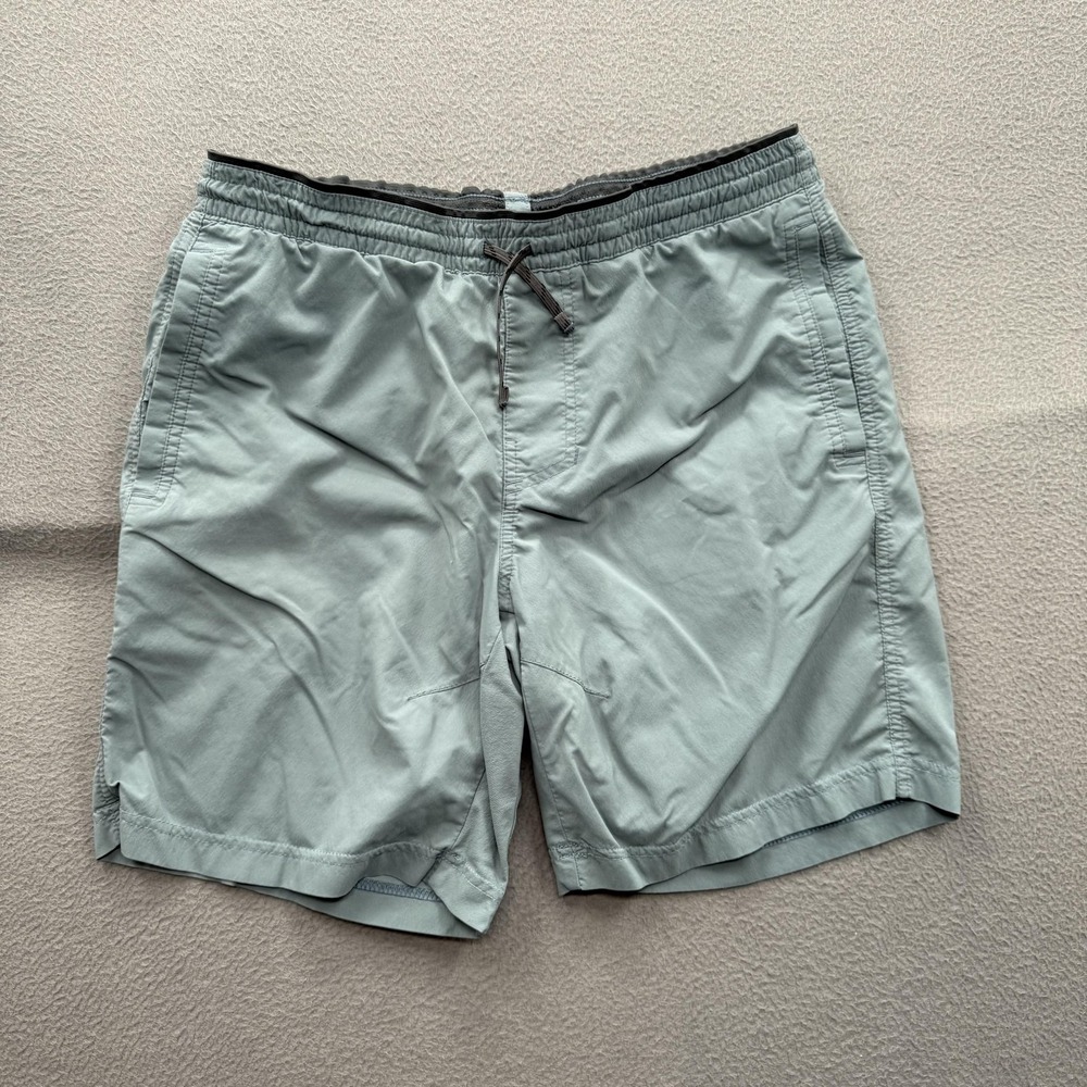 Kuhl Swim Shorts Mens Medium Green Solid Trunks Stretch Quick Dry Pockets